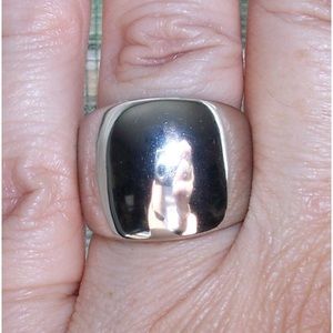 STAINLESS STEEL Wide High Polished Dome Ring NWT
